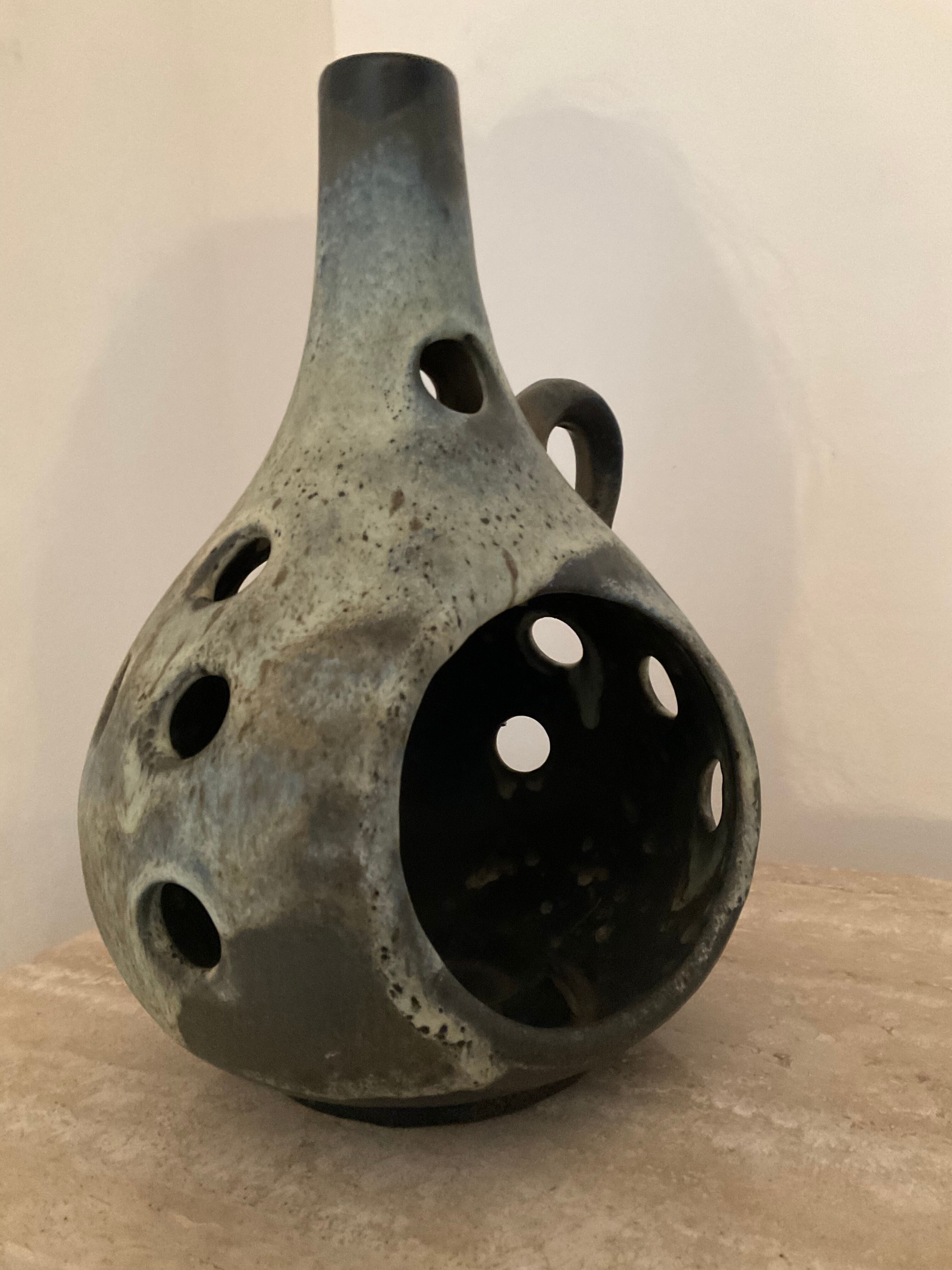 Ceramic lantern candle holder from the 60s