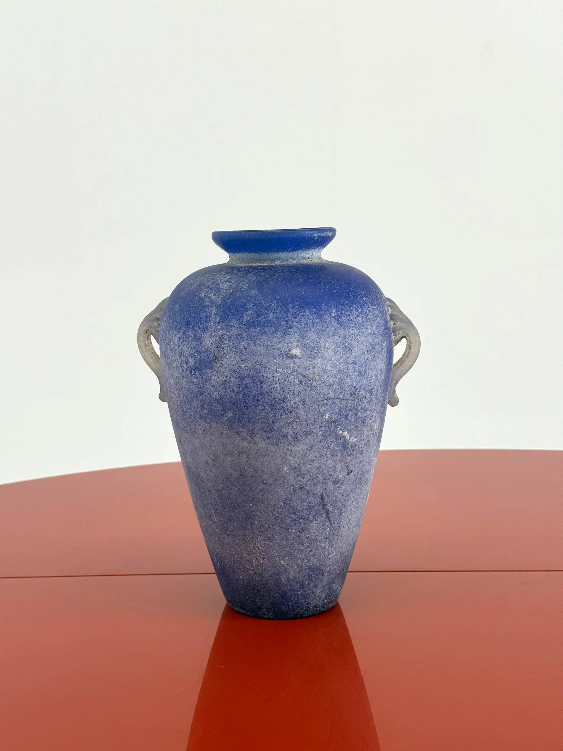 Vintage Murano amphora vase cobalt blue