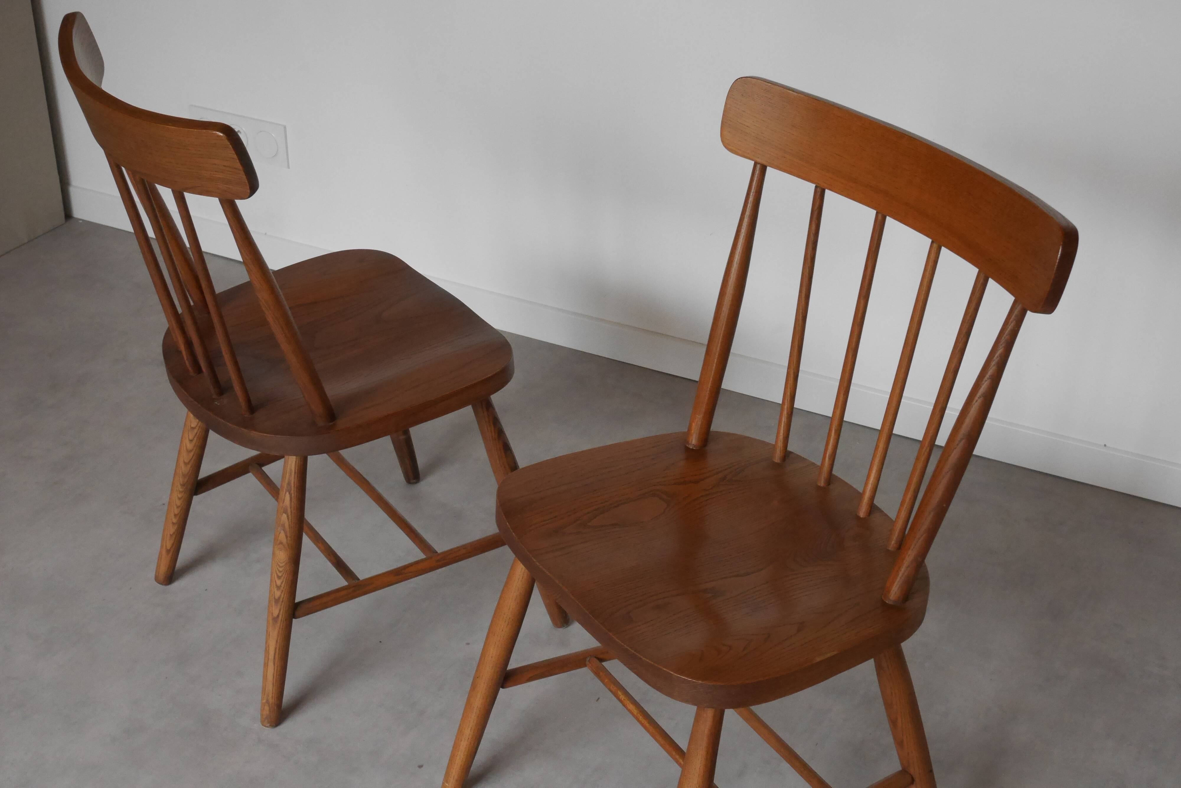 2 american walnut chairs