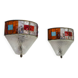 Set of Two Mid-Century Italian Modern Longobard Poliarte Sconces