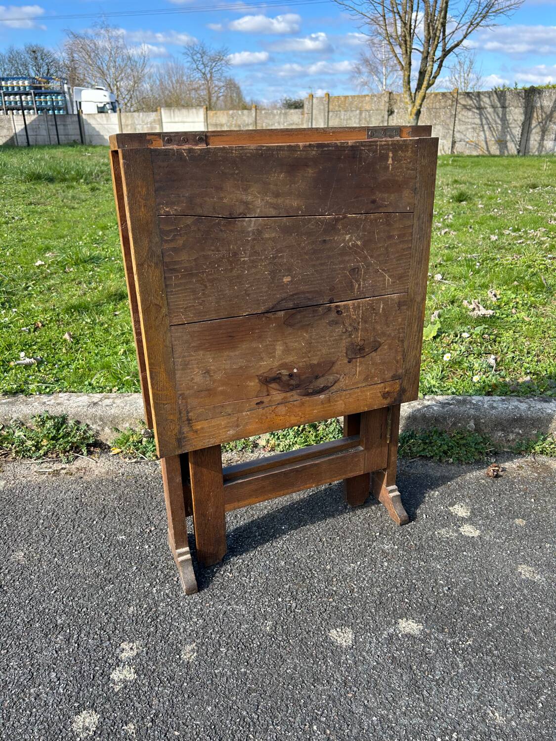 Antique folding oak table