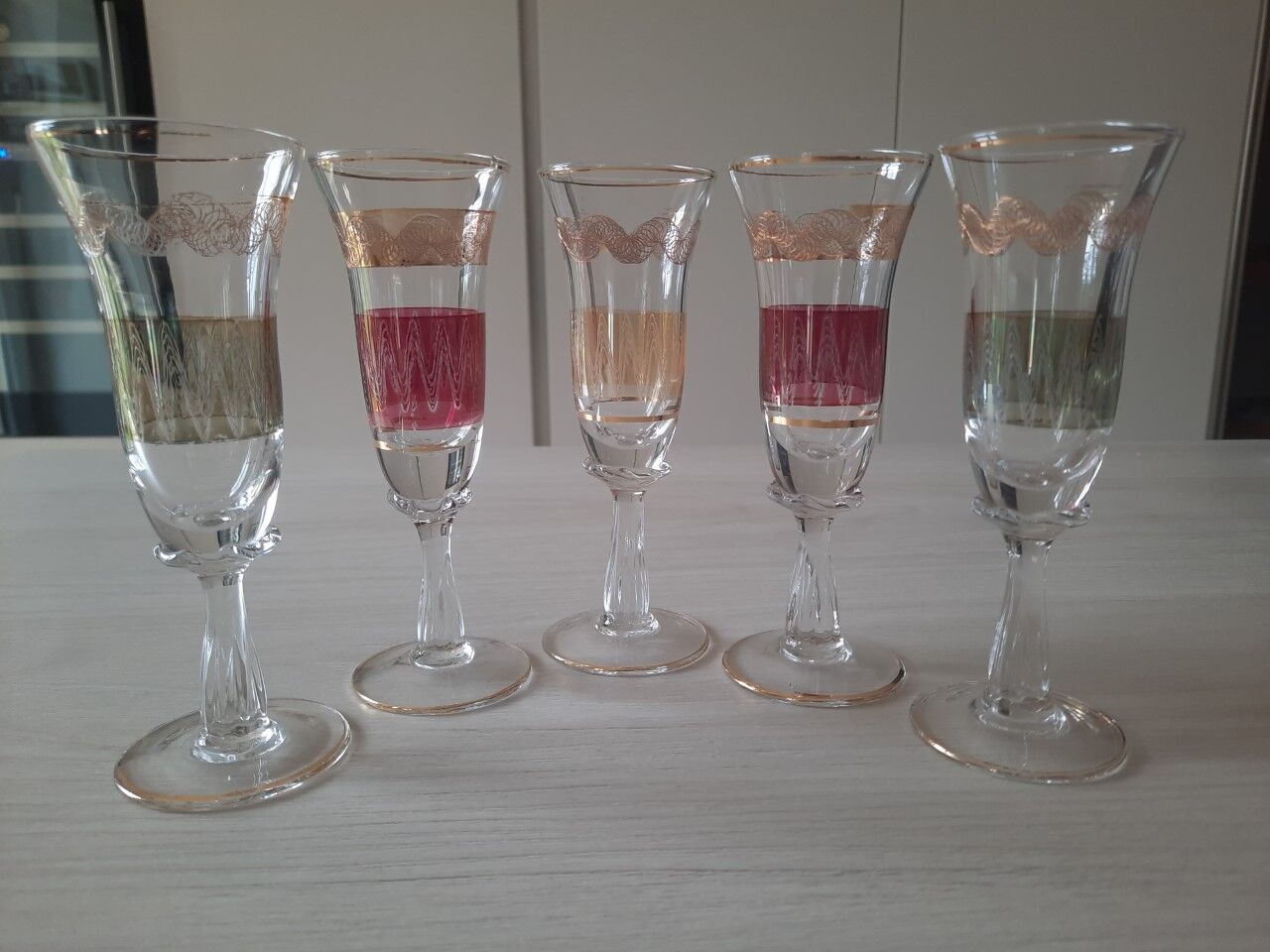 Antique shot glasses