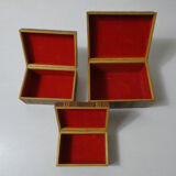 Old trundle boxes in straw marquetry