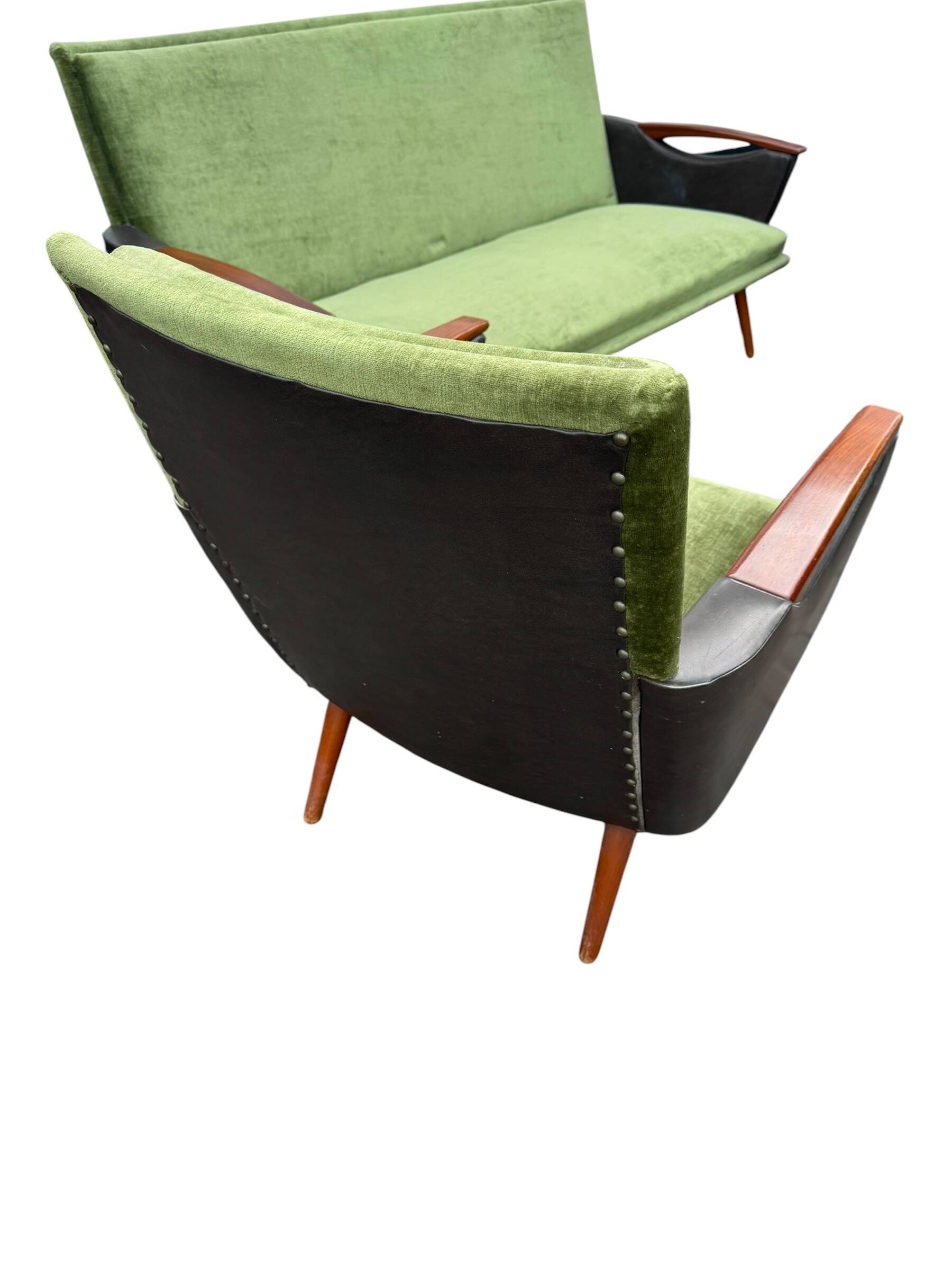 Canapé et 2 chaises Mid-Century Modernes