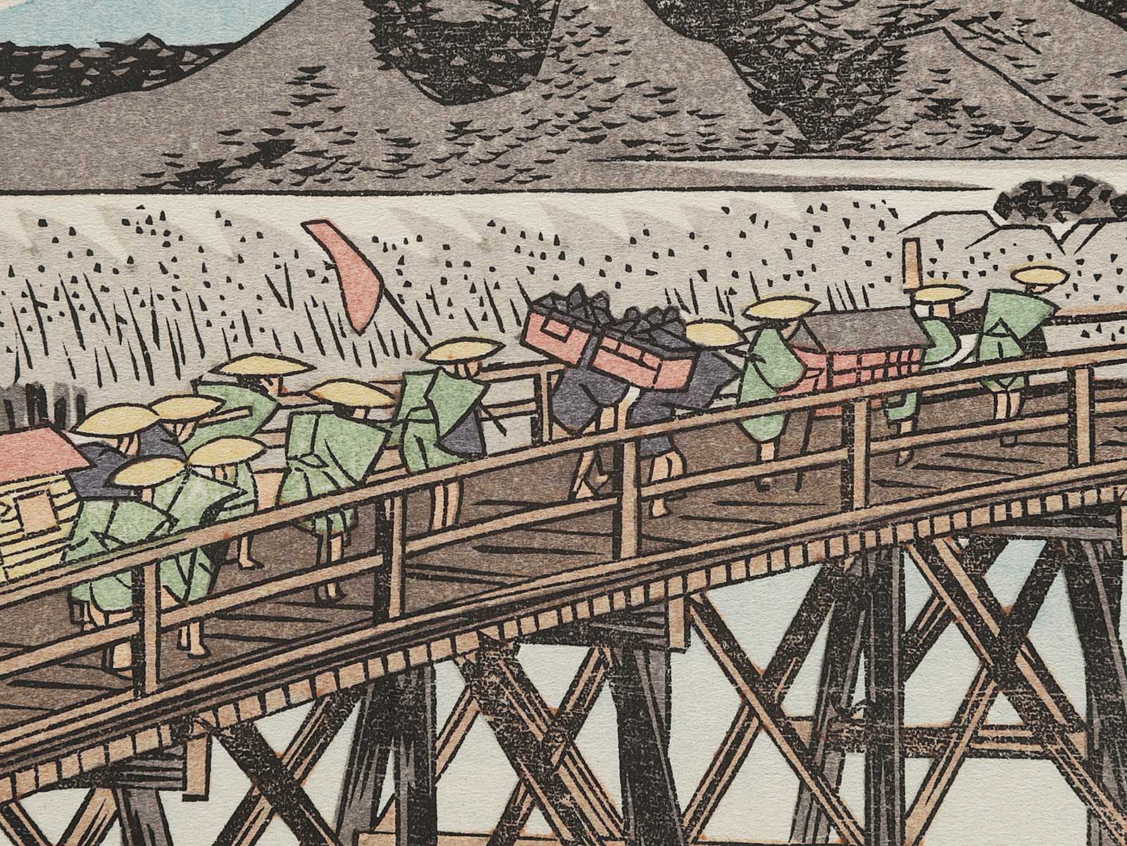 Estampe Utagawa Hiroshige Okazaki