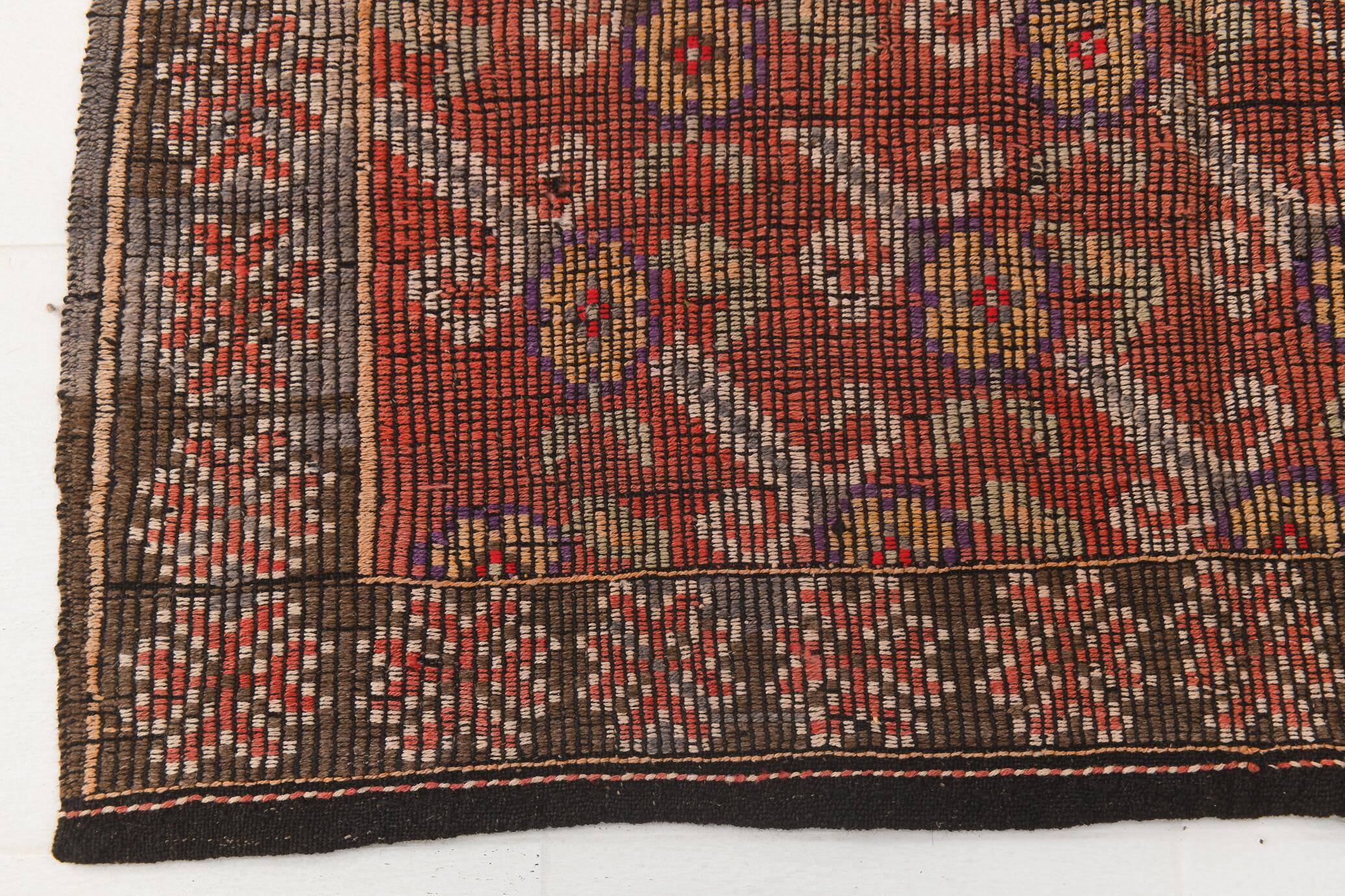 Rug For Living Room Red Turkish Kilim Rug, 151x336Cm
