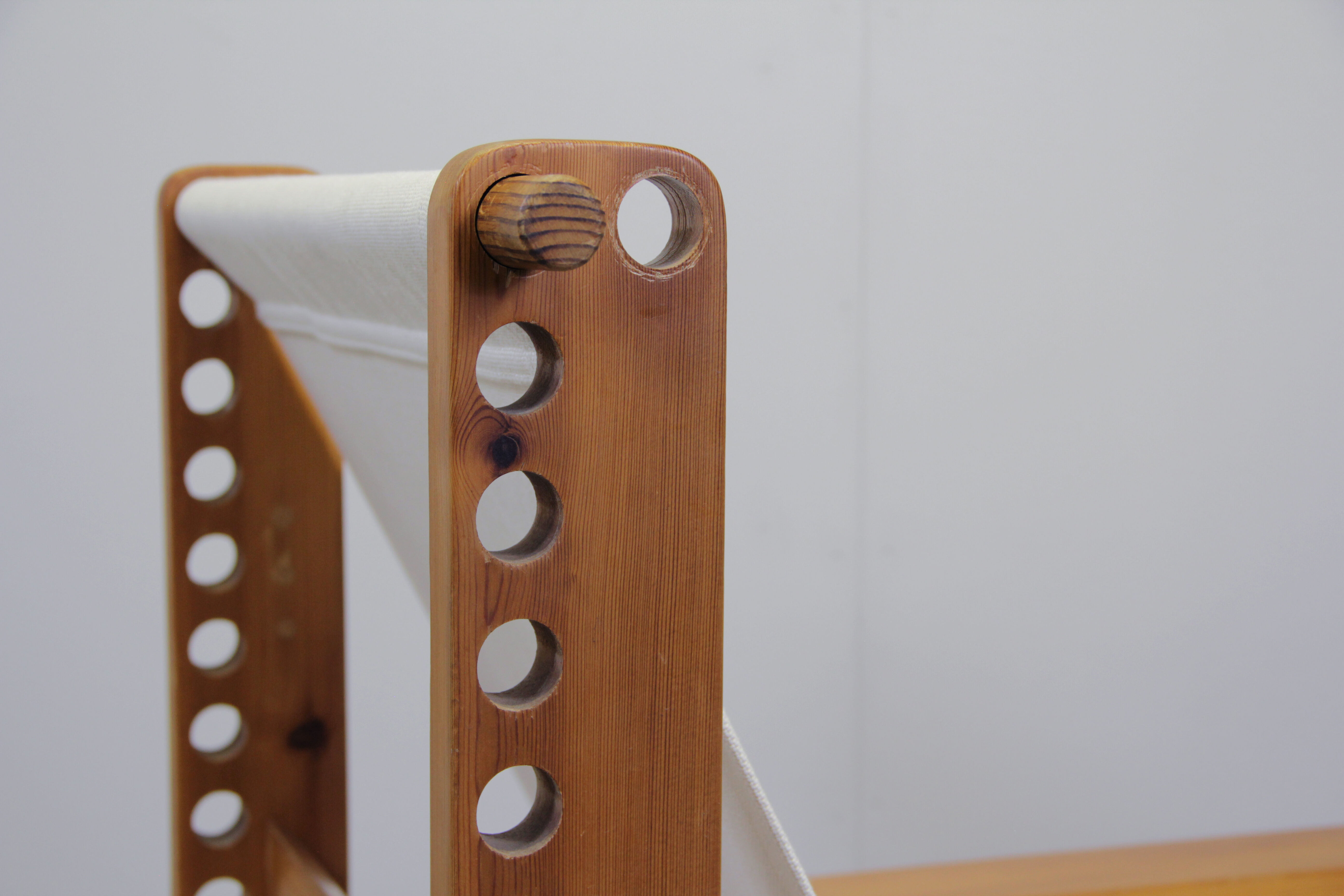 Italian brutalist pine sling chair