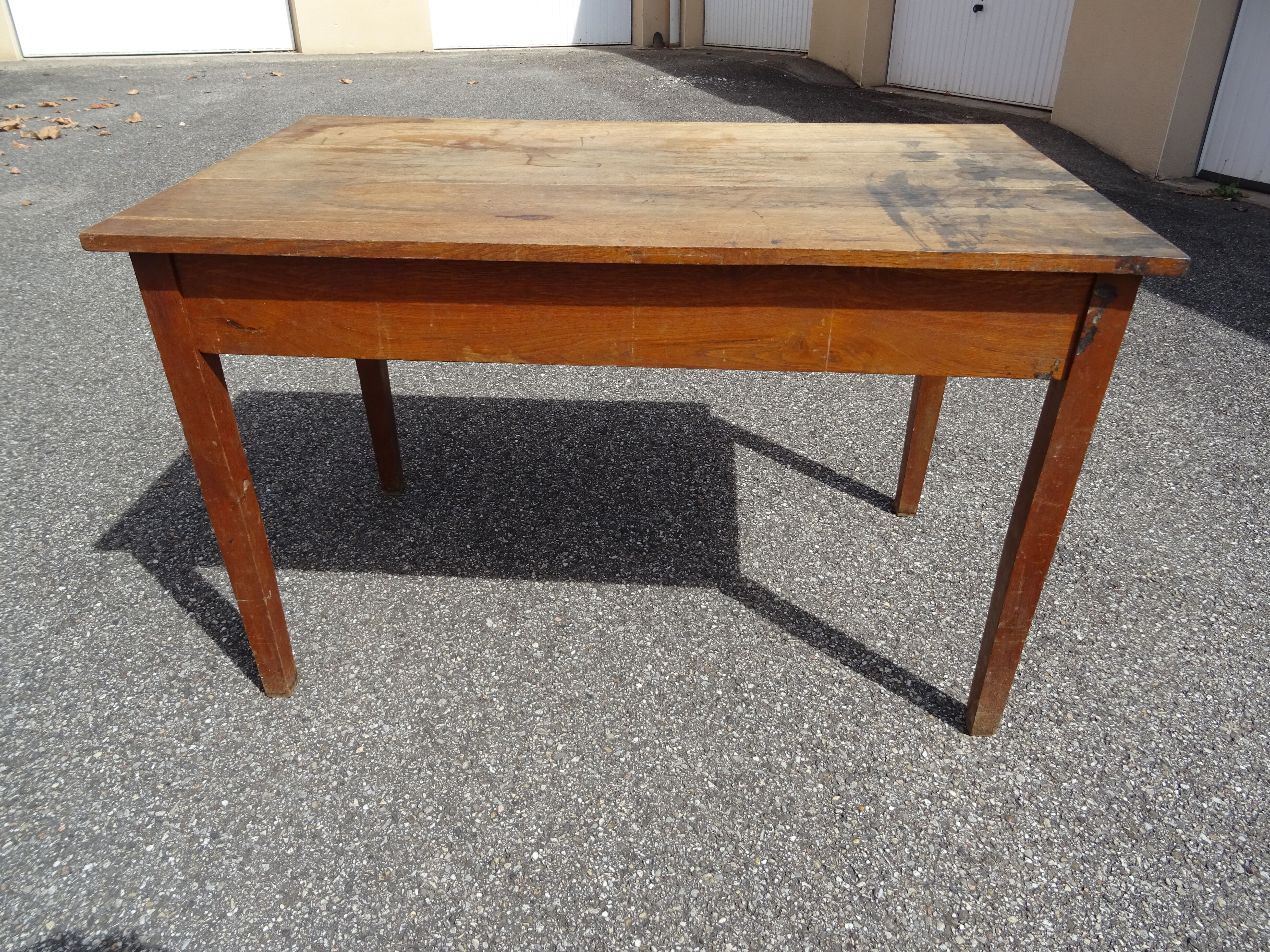 Country farmhouse table with 2 drawers