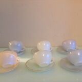 Suite of six cups in polychrome opaline Arcopal 60s/70s