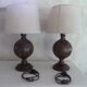 Paire de lampes mappemondes