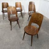 Set of 6 light brown Baumann chairs
