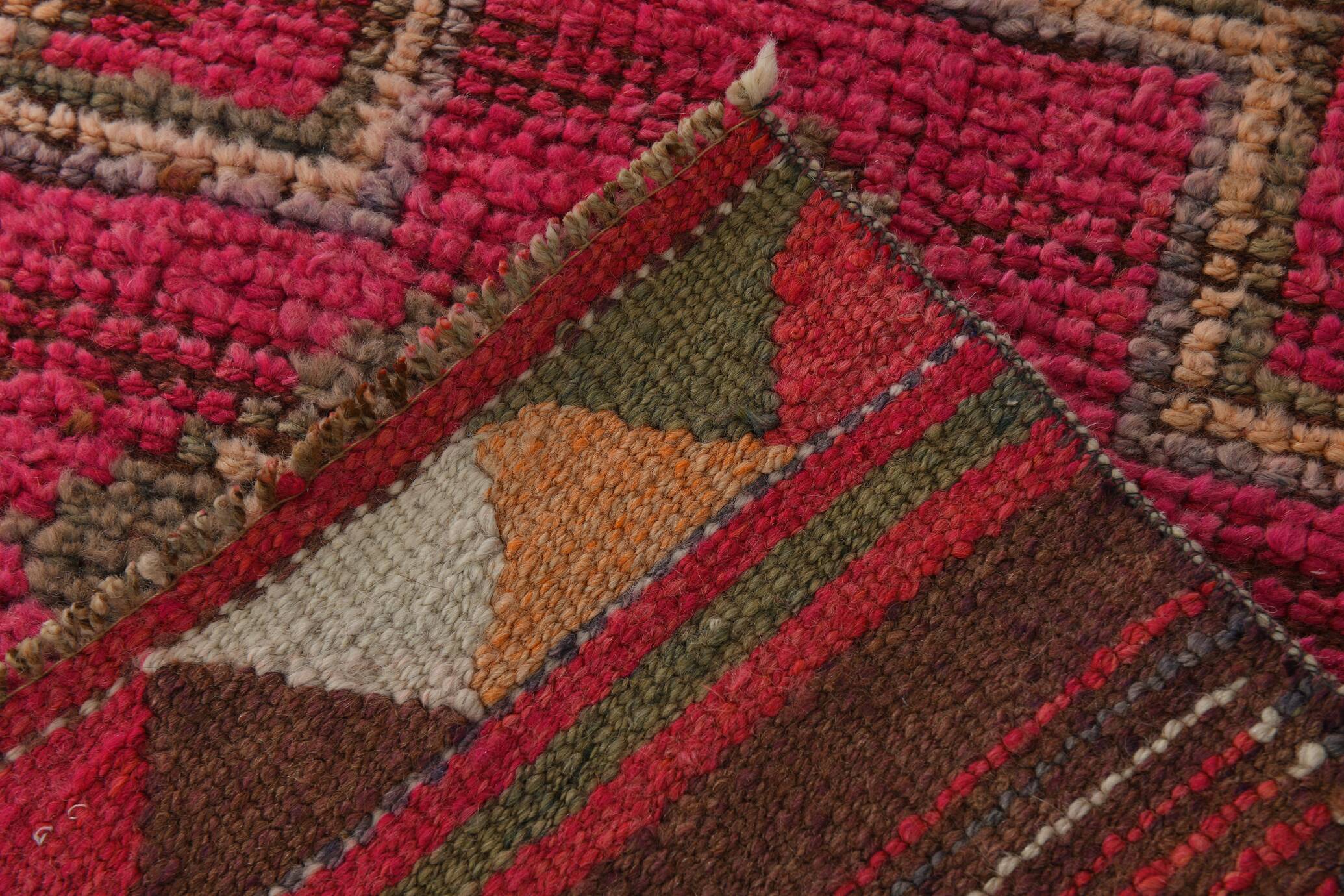 Red & Pink Hallway Vintage Runner Rug, 80x306Cm