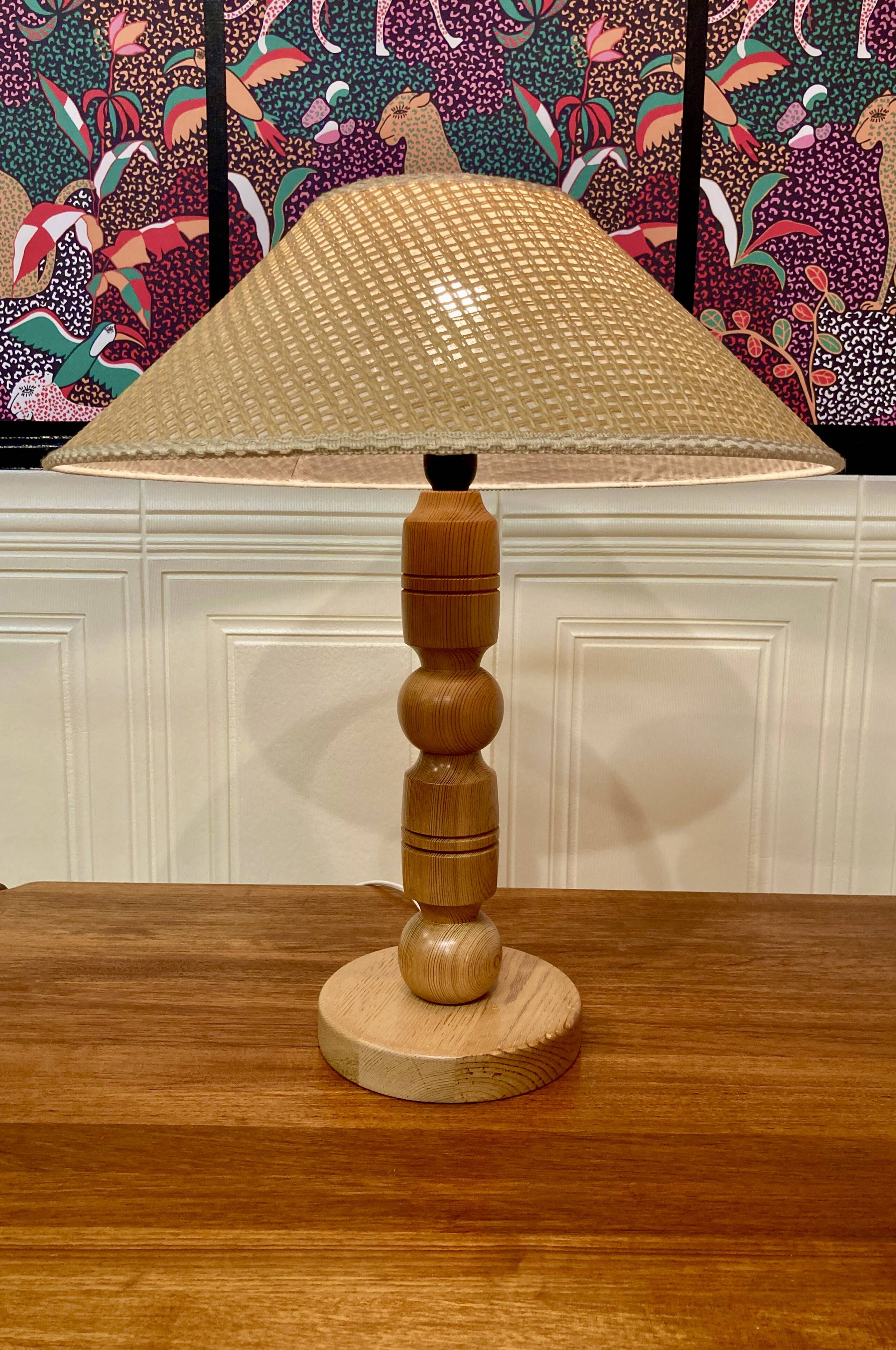 SOLID WOOD LAMP SCANDINAVIAN DESIGN 1960.
