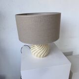 Barbi Ivory and Gold Ceramic Spherical Table Lamp