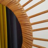 Miroir soleil rotin