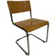 Set of four vintage dining room chairs, wood and chrome,  1970s