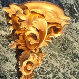Golden wall shelf in Rococo style from the 1950s.