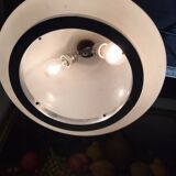 Vintage lamppost arc bamboo chrome and opaline 1970