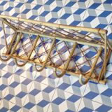 Rattan coat rack with shelf