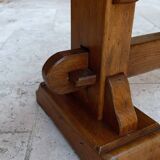 Pair of oak monastic community benches, France, early 20th century