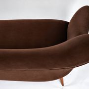 Magnificent vintage 1960s chocolate brown velvet sofa – unique piece.