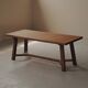 Large handcrafted oak table, France, circa 1970.
