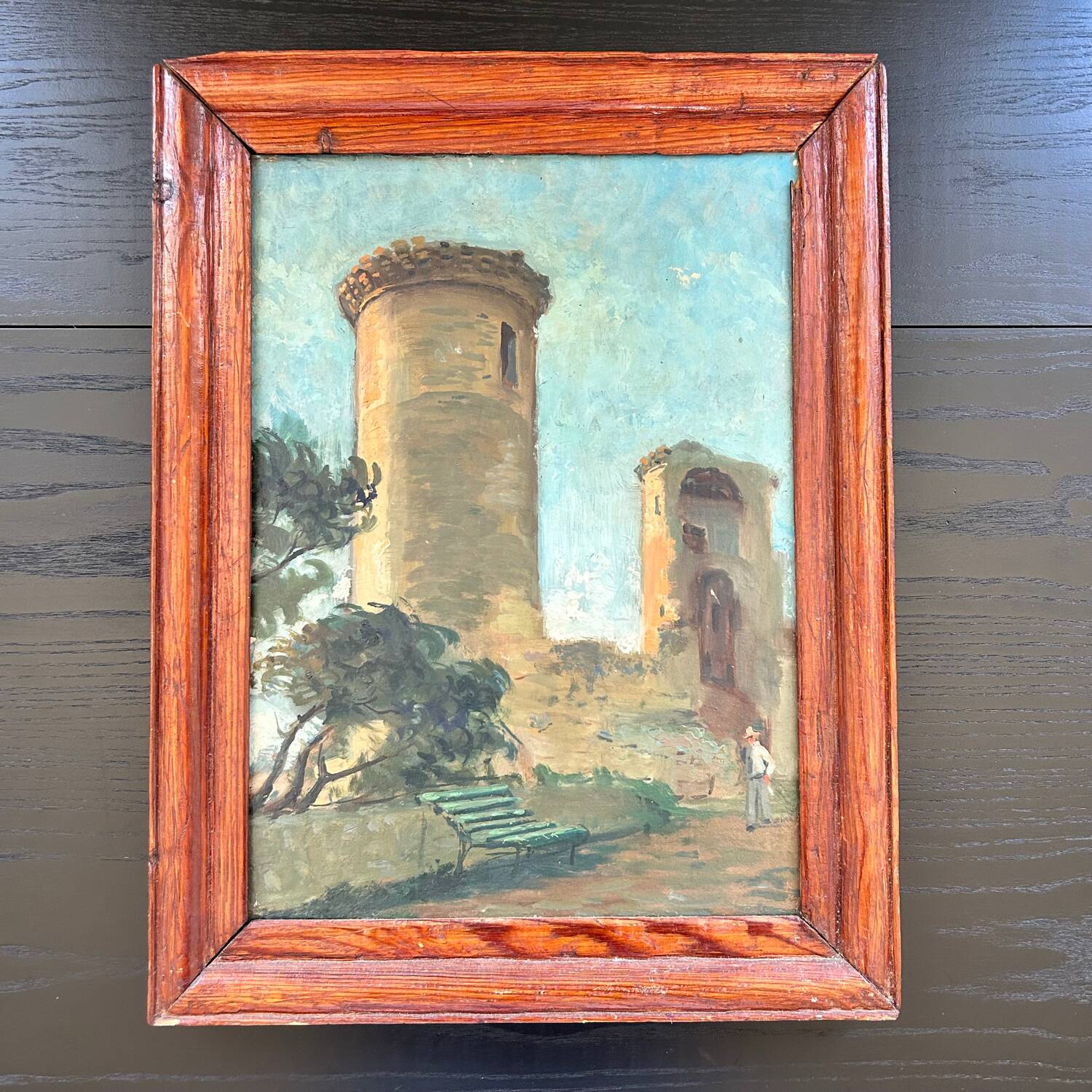 Old painting of the park walker