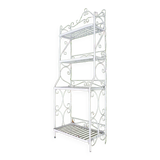 Étagère pliante blanche en fer forgé