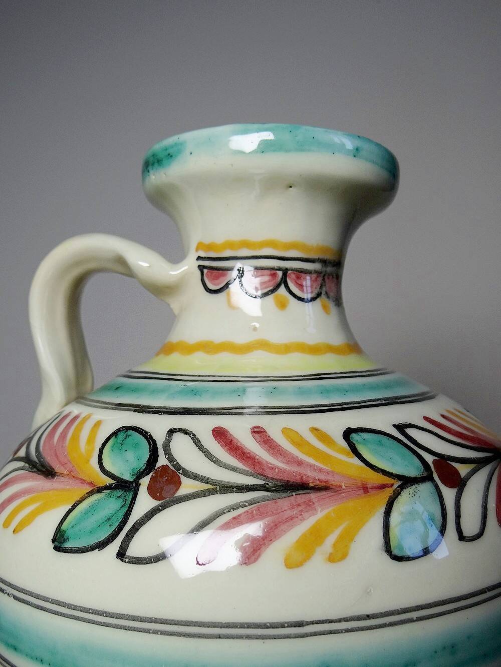 Vintage handmade ceramic jug Pont De l'Archevêque