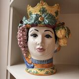 Sicilian vase woman frutta large
