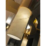 Contemporary Gold Ring Chandelier With Gradient White and Carrara Marble Glasses by Simoeng