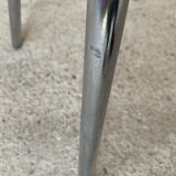 Vintage industrial metal and wood stool with adjustable swivel seat, 1960's