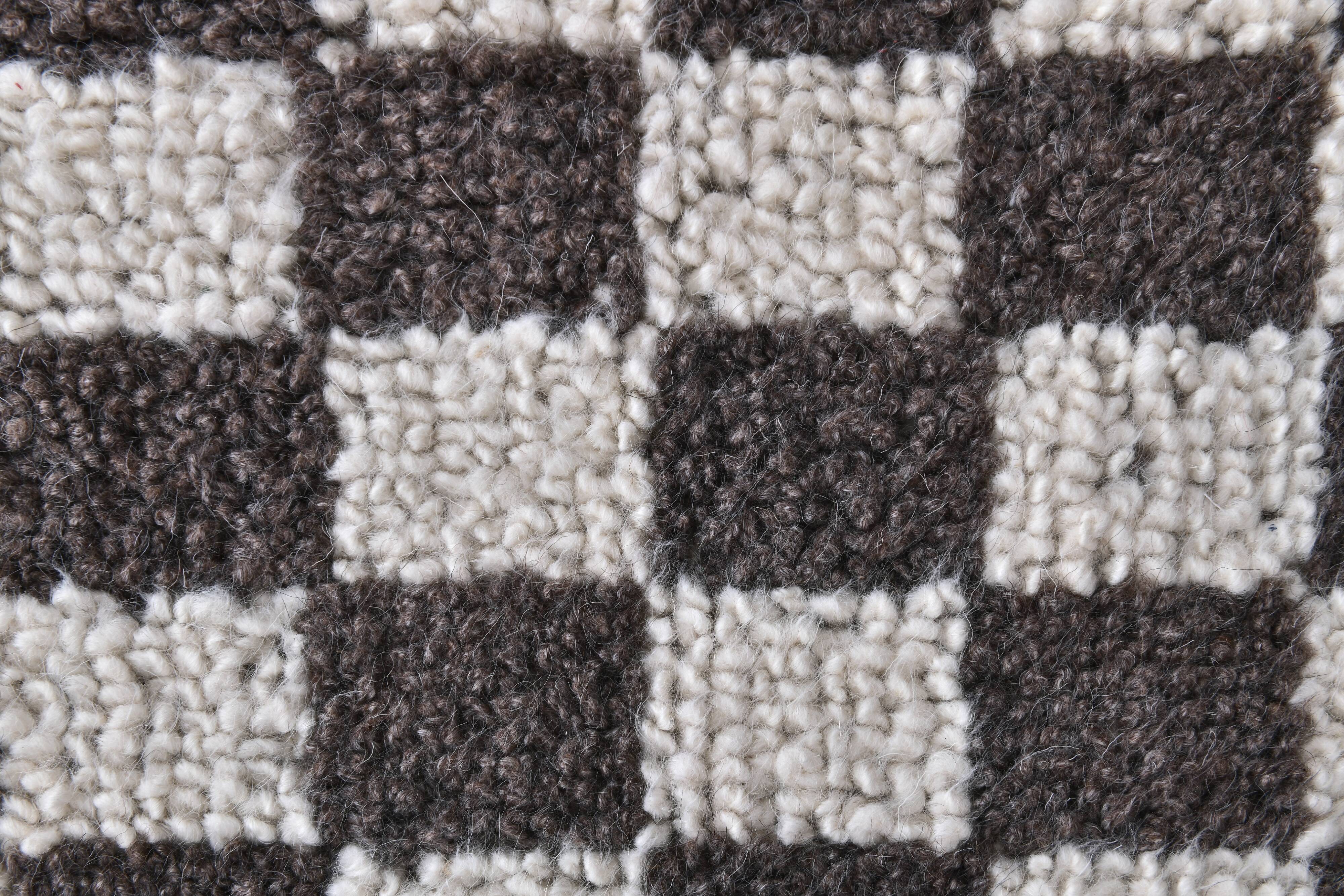 Brown White Vintage Runner Rug 69x249Cm SK 241394