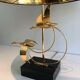 Brass Table Lamp with Wild Goose Flight, French Work, circa 1970