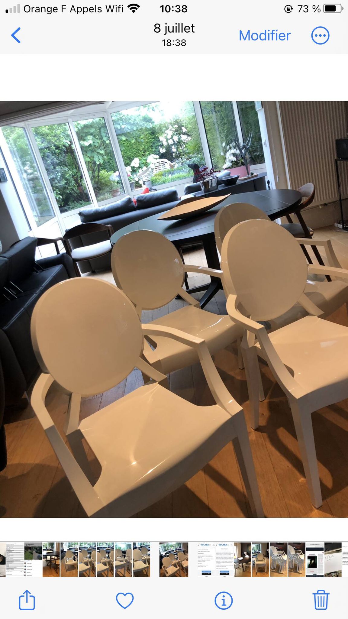 4 Kartell Louis Ghost chairs