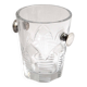 Crystal ice bucket and silver handles