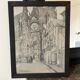 Original drawing of Rouen Cathedral in pencil by Auguste Drouot