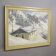 Impressionist painting of an alpine cabin in winter.