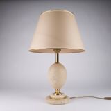 Philippe Barbier lamp travertine brass Hollywood Regency