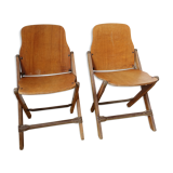 Pair of folding wooden chairs US ARMY World War II