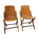 Paire de chaises pliantes en bois pliantes US ARMY seconde guerre mondiale