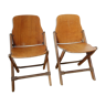 Paire de chaises pliantes en bois pliantes US ARMY seconde guerre mondiale
