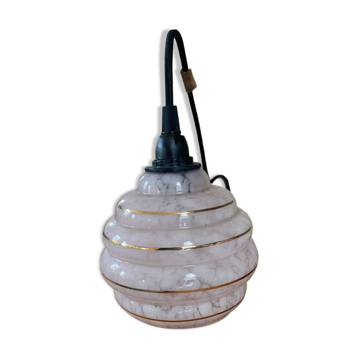 Pink glass portable lamp from Clichy