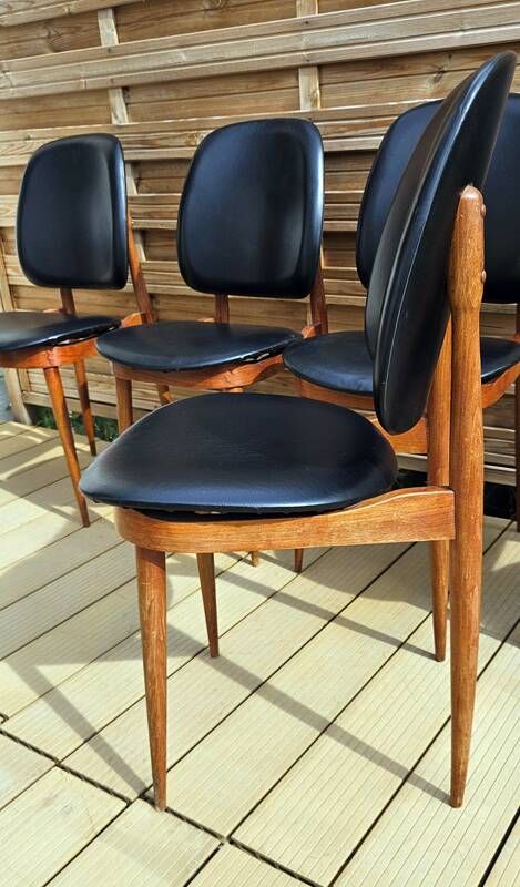 6 "Pegasus" chairs by Pierre Guariche for Baumann, France, 1960s.