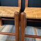Paire de chaises enfant vintage en bois et rotin
