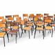 30 mismatched vintage industrial school chairs MULLCA tube & wood