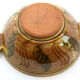 Handmade bowl made in yellow France with abstract foliage