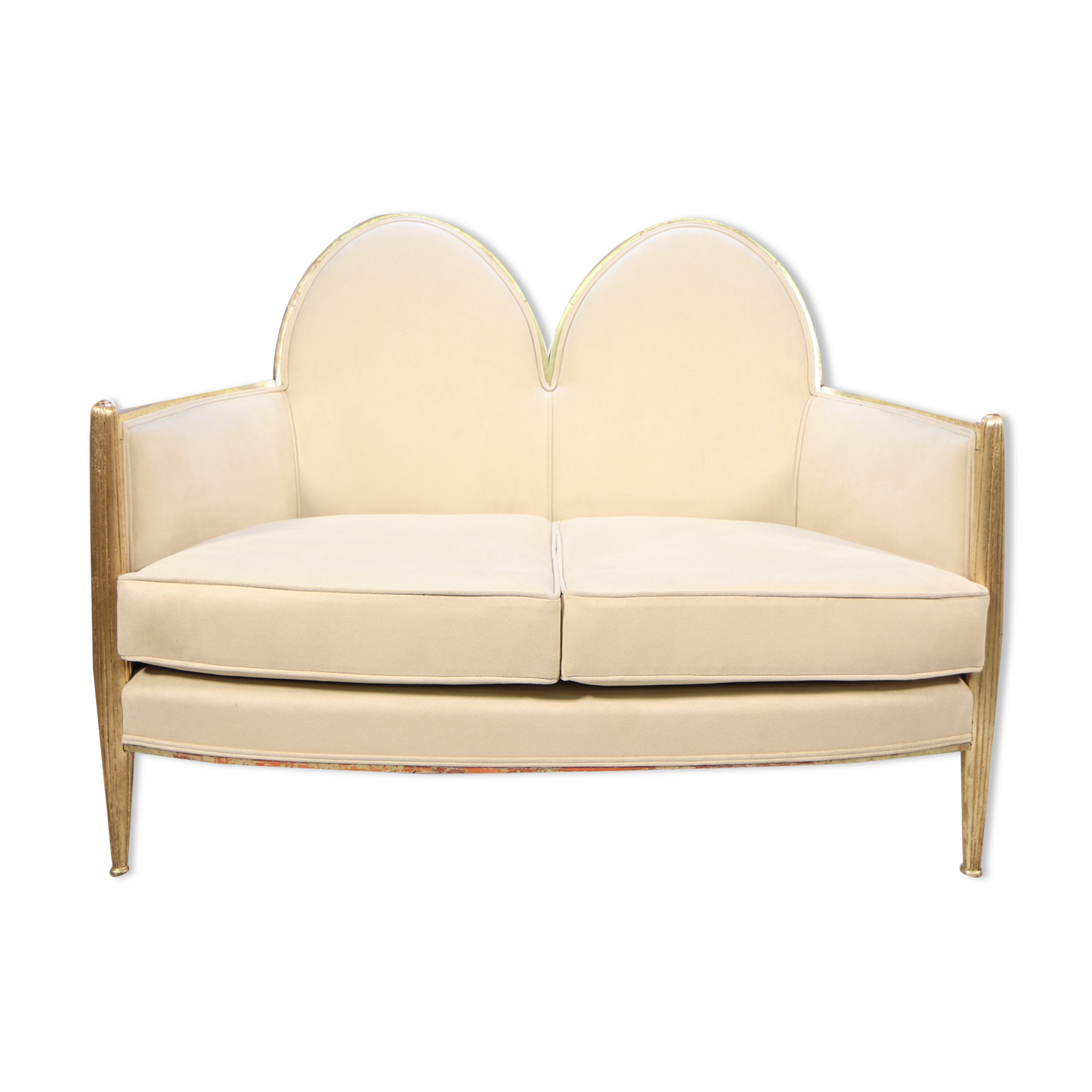 French Art Deco Sofa in Parcel Gilt wood