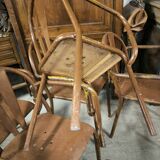 Set of 5 steel garden armchairs circa 1940/50