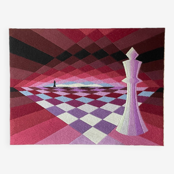 Kinetic tapestry “the chessboard” by Patrice ALLART